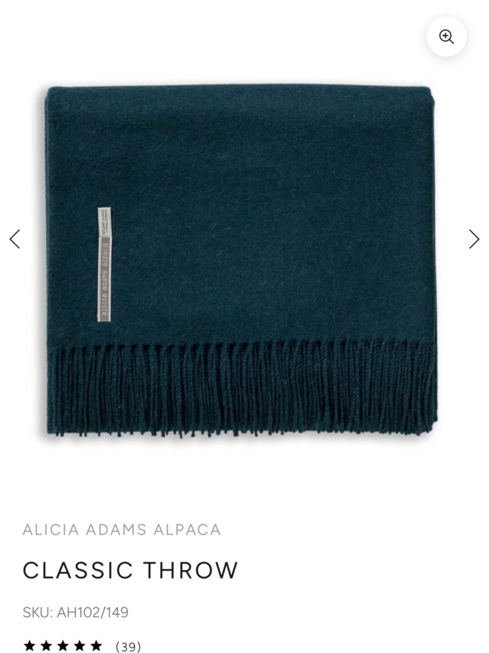 Alicia Adams Alpaca Classic Throw - Navy